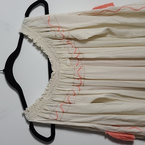 NORTH SHORE Cream Open Shoulder Cover Up with Orange Embroider Size S/M - Picture 14 of 16
